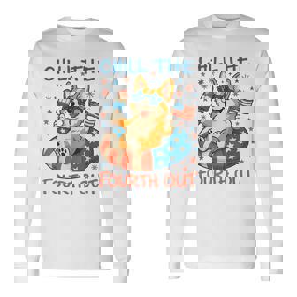 Chill The Fourth Out Cute Corgi Patriotic 4Th Of July Long Sleeve T-Shirt | Mazezy