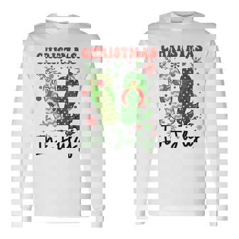 Christmas In July Flip Flops Xmas Flip Flops Summer Holiday Long Sleeve T-Shirt | Mazezy