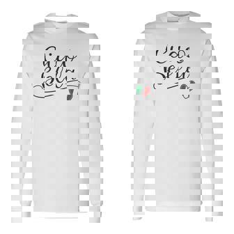 Ciao Bella Italian Flag Heart Italy Souvenir Long Sleeve T-Shirt - Thegiftio