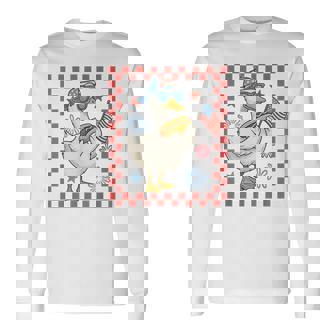 Cool America Goose 4Th Of July Us Flag Patriotic Boy Men Long Sleeve T-Shirt | Mazezy
