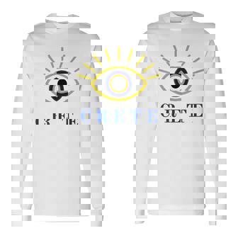Crète Grèce Avec Le Mauvais Œil – Leymbole Grec De La Protection T-shirt à manches longues - Cadeauxyz