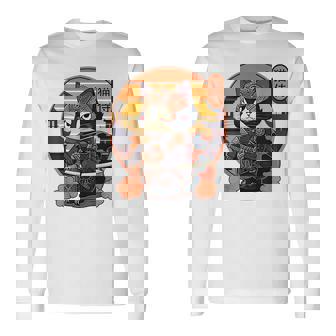 Cute Ninja Kitten Chat Samurai Japonais Pour Les Amoureux Des Chats e Blanc Coupe Classique Manche Courte Small Eu S T-shirt à manches longues - Cadeauxyz
