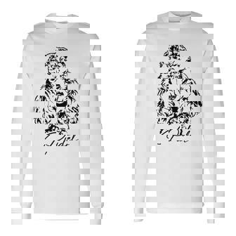 Cute Poodlemall Poodle Dog Portrait Dog Portrait Langarmshirts - Seseable