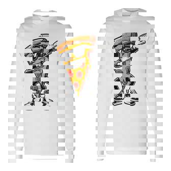 Dabbing Pizza スライス ダンス ピザ 幼児 男の子 ダンス 食通 長袖Tシャツ - Kawaiitshirt