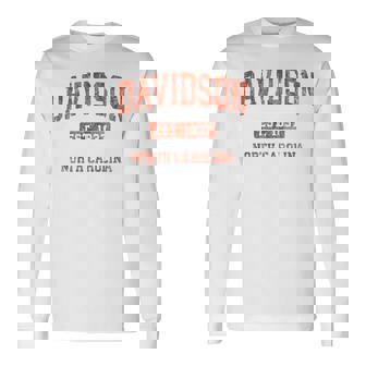Davidson ノースカロライナ Nc ビンテージ アスレチック スポーツデザイン 長袖Tシャツ - Kawaiitshirt