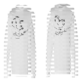 Minimaliste Main Et Patte En Forme De Cœur Pour Les Amoureux Des Chiens Et Des Chats T-shirt à manches longues - Cadeauxyz
