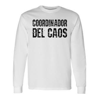 Divertido Coordinador Del Caos Tipografíaintage Grunge Camiseta de manga larga - Regaloses