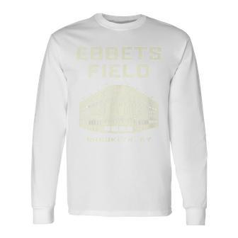Ebbets Field Brooklyn Ny Baseball Old School Vintage Stadium Long Sleeve T-Shirt - Thegiftio UK