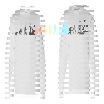 Evolution Graphic ヨット 船長 セーリング 海 ボート ヨット 長袖Tシャツ - Kawaiitshirt