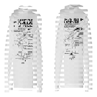F-15 イーグル戦闘機 ジェット仕様 軍用飛行機 F15 イーグル 長袖Tシャツ - Kawaiitshirt