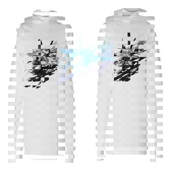 F-15 ストライク イーグル ミリタリー 戦闘機 ジェット キッズ 幼児 男の子 男性 長袖Tシャツ - Kawaiitshirt