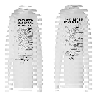 F22 ラプター戦闘機 ジェット仕様 軍用飛行機 F22 ラプター 長袖Tシャツ - Kawaiitshirt
