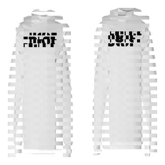 Fack Off – – Fuck Off – Bianco Grigio Argento Maglietta a maniche lunghe - Novitaregali