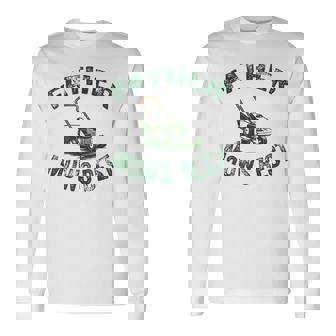 Father Mows Best Lawn Care Dad Mowing Father Day Garden Dad Long Sleeve T-Shirt - Monsterry