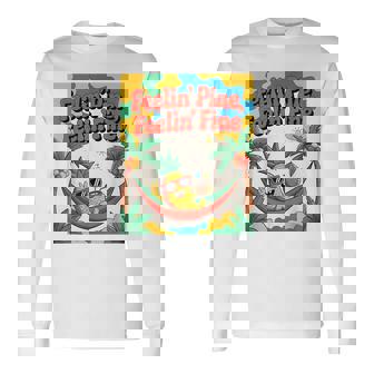 Feelin' Pine Feelin' Fine パイナップル トロピカル ビーチ 楽しい 長袖Tシャツ - Kawaiitshirt