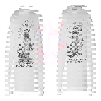 Feral & Free Patriotic Racoon Feral And Free 4Th July Long Sleeve T-Shirt | Mazezy
