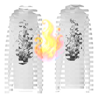 Fire Element Flameのグラフィックアート。あらゆる年齢の方に。 長袖Tシャツ - Kawaiitshirt