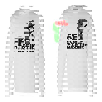 Free Palestine パレスチナの旗無料パレスチナ 長袖Tシャツ - Kawaiitshirt