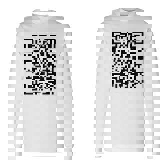 Fu Qr スキャンコード 皮肉ユーモア Fuバックプリント 長袖Tシャツ - Kawaiitshirt