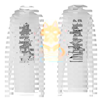 Cat & Amp Amp Book Lover シャツ 猫と本の愛好家 長袖Tシャツ - Kawaiitshirt