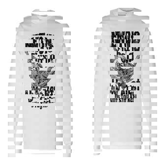 Physics ニュートンの第一法則体 安静時科学 長袖Tシャツ - Kawaiitshirt