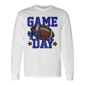 Game Day Football Bling Bling Game Day Vibes Football Lover Long Sleeve T-Shirt - Thegiftio