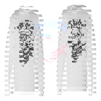 Golden Retriever 4Th Of July Merica Usa Sunglasses Long Sleeve T-Shirt - Monsterry