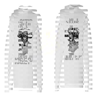 Hd-Twin シャットアップまたはナックルアップ ナックルヘッド レトロ バイカーギア 長袖Tシャツ - Kawaiitshirt