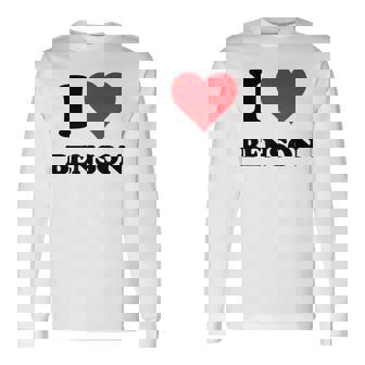 I Heart Benson Primer Nombre I Love Cosas Personalizadas Camiseta de manga larga - Regaloses