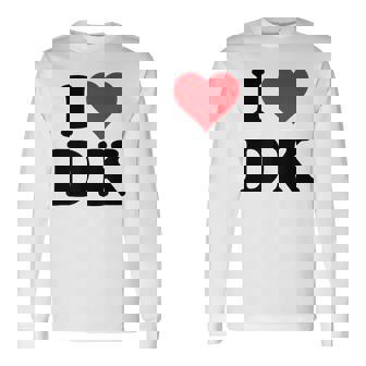 I Heart Dk Initials I Love DK First And Last Name D K 長袖Tシャツ - Kawaiitshirt