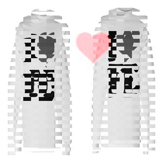 I Heart Fe Initials I Love FE First And Last Name F E 長袖Tシャツ - Kawaiitshirt