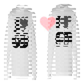 I Heart Gd Initials I Love GD First And Last Name G D Long Sleeve T-Shirt - Monsterry