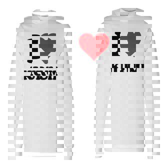 I Heart Kurumi ファーストネーム I Love パーソナライズ 長袖Tシャツ - Kawaiitshirt