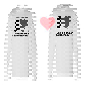 I Heart Lichtenstein Germany Love German Souvenir Item T-shirt à manches longues - Cadeauxyz