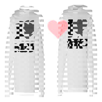 I Heart Miyu ファーストネーム I Love パーソナライズ 長袖Tシャツ - Kawaiitshirt