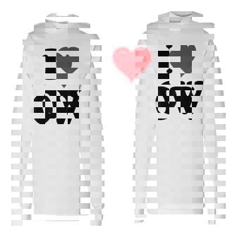 I Heart Ow Initials I Love OW First And Last Name O W 長袖Tシャツ - Kawaiitshirt