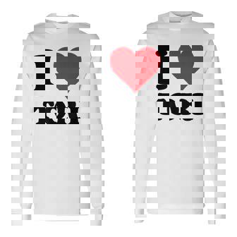 I Heart Tori ファーストネーム I Love パーソナライズ 長袖Tシャツ - Kawaiitshirt