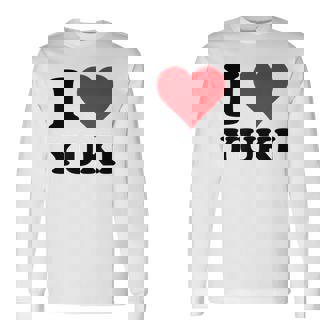 I Heart Yukiファーストネーム I Love パーソナライズ 長袖Tシャツ - Kawaiitshirt