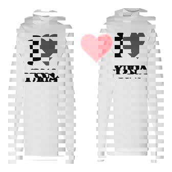 I Heart Yurina ファーストネーム I Love パーソナライズ 長袖Tシャツ - Kawaiitshirt