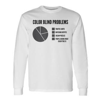 Hombre Color Blind Problems Pie Chart Camiseta de manga larga - Regaloses