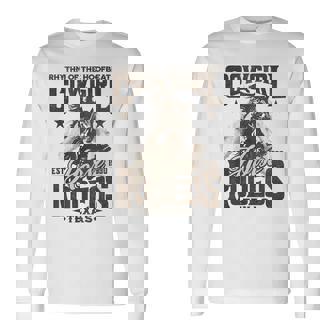 Hoofbeatのリズム カウガール 馬 ロデオ テキサスホース 長袖Tシャツ - Kawaiitshirt