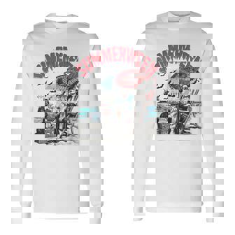 Horror Character Summerween Halloween Vintage Beach Long Sleeve T-Shirt - Monsterry