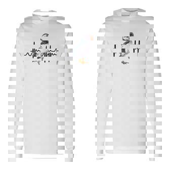 Humoristique Avec Motif De Cœur Et Oiseau Macareux T-shirt à manches longues - Cadeauxyz