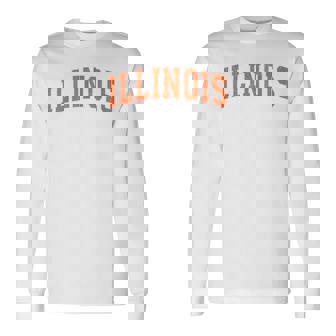 Illinois Il Vintage Athletic Sports Style 80S 90S Long Sleeve T-Shirt - Thegiftio