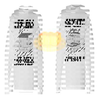 Keep Calm Eat Castella ヴィンテージ グランジ カステラ ケーキ好き 長袖Tシャツ - Kawaiitshirt