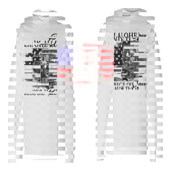 Land Of The Free Because Of The Brave Military Boots Long Sleeve T-Shirt - Thegiftio UK