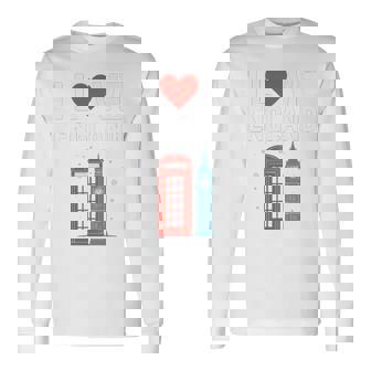 I Love Englandの象徴的なランドマークデザイン。 長袖tシャツ 長袖Tシャツ - Kawaiitshirt
