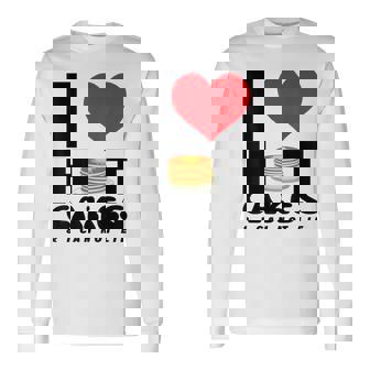 I Love Heart ホットケーキ パンケーキ Flapjacks Can Not Lie Foodie 長袖Tシャツ - Kawaiitshirt