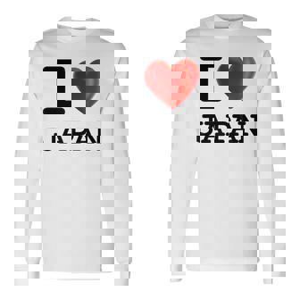 I Love Japan お土産 観光ハート 長袖Tシャツ - Kawaiitshirt