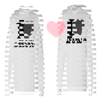 I Love Okinawa アイラブ 沖縄 メンズ 琉球 お土産 旅行 長袖Tシャツ - Kawaiitshirt